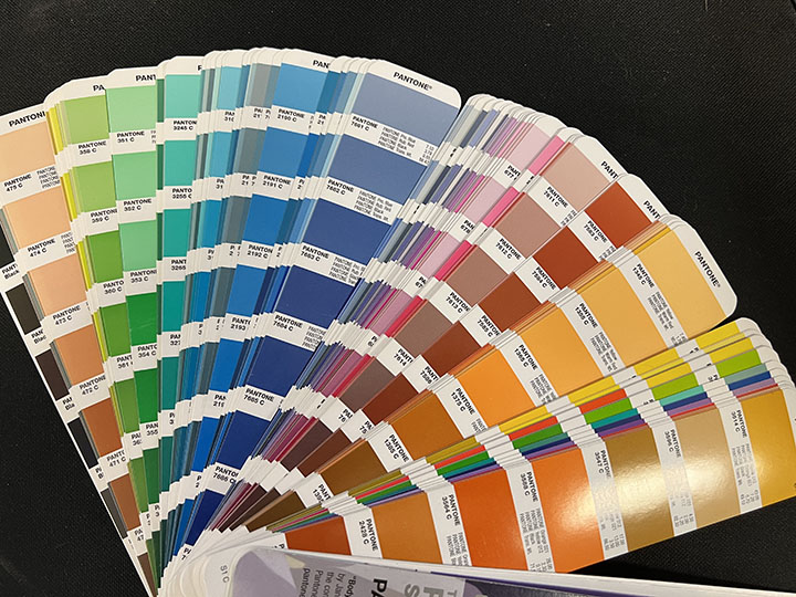 Pantone-color pallets with different sheds